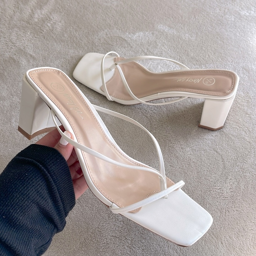 Nasty Gal Square Toe Block Heal Sandal